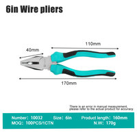 Pince multifonction 6/8 pouces en acier à haute teneur en carbone, outils à main avec surface de mâchoire dentée, personnalisable OEM