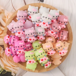 3D dễ thương <span class=keywords><strong>Hello</strong></span> <span class=keywords><strong>Kitty</strong></span> long lanh Silicone tiêu cự hạt nhiều màu sắc mèo động vật phim hoạt hình hình dạng hạt cho bút Vòng đeo tay Keychain - Product Image 1