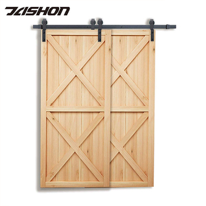 Herrajes para puerta de Granero, accesorios para Interior de acero al carbono, deslizante, curvado, monorraíl por bajo, doble puerta, bricolaje, 6 pies - Product Image 4