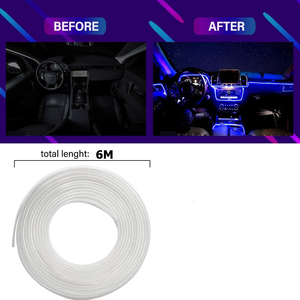 Lumière d'ambiance intérieure de voiture LED RGB 5 en 1 6M avec contrôle par application, bande lumineuse néon en <span class=keywords><strong>fibre</strong></span> optique pour voiture, lampes décoratives - Product Image 3