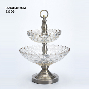 Plateau <span class=keywords><strong>de</strong></span> service pour fruits restaurant, banderole, personnalisé, pour banquet, fête <span class=keywords><strong>de</strong></span> <span class=keywords><strong>mariage</strong></span>, en céramique snack à 3 niveaux avec support en argent - Product Image 4