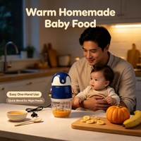 Mini hachoir électrique Pingouin Mignon 8 lames Bol en verre Hachoir à ail Hachoir à viande Robot culinaire pour bébé Mixeur de cuisine