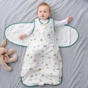 Baby Sleeping Bag Adjustable 100% Cotton Baby Sleeping Bag Wearable Blanket Sleeping Sack Baby Sleeping Bags