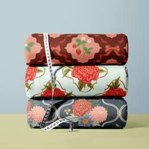 قماش بوبلين قطني ناعم خفيف الوزن مطبوع بأشكال هندسية مخصصة صديق للبيئة لقمصان الفتيات والملابس والحقائب، عينة مجانية 26SS - Product Image 1