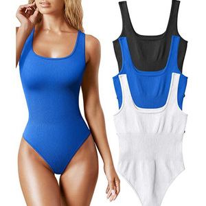 Body côtelé à col en U pour femme, sans manches, sans couture, style débardeur, moulant, gainant, décontracté, streetwear, vêtements Y2K, en promotion - Product Image 6