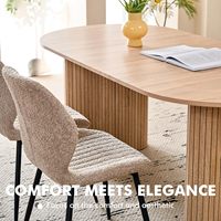 Table à manger ovale en bois de 70,8 pouces pour 6 personnes, style moderne farmhouse, meubles pour la cuisine et le salon