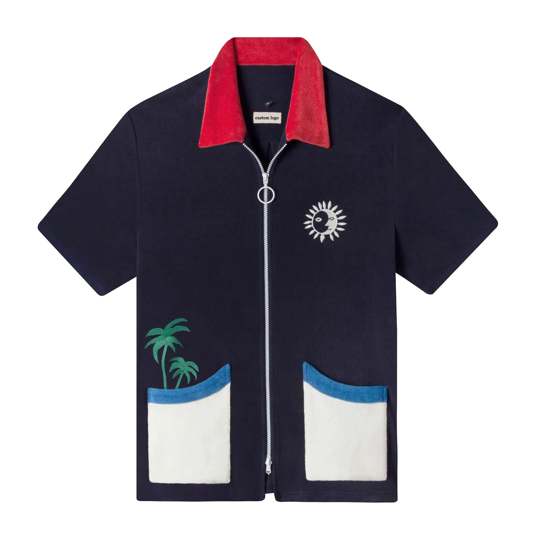 regular casual loose summer beach shirt for man custom printing sublimation shirts for men cotton fabric