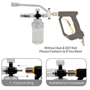 Cannone per Schiuma ad Alta Pressione con Bottiglia Trasparente per Lavaggio Auto con Connettore Rapido da 1/4'' - Product Image 3