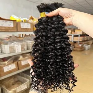 Boho Zöpfe indisches tieflockiges 100 % menschliches Haar Massenware für menschliches Haar knotenlose Zöpfe