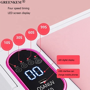 Nueva lámpara de uñas de almohada de mano suave de cuero PU de 288W con reposabrazos-Lámpara de secado y horneado de terapia de luz UV de alta potencia para gran espacio - Product Image 4