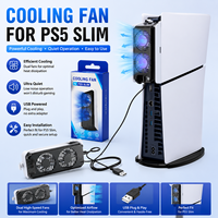 Ventilateur de refroidissement arrière haute vitesse, de bonne qualité et silencieux pour console PS5 Slim avec 2 ventilateurs de refroidissement