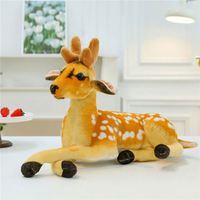 Peluches Réalistes Animaux du Zoo Jouets Doux Décorations Maison Fausses Fausses Représentations de Cerfs en Peluche Vente en Gros