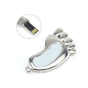 Móc chìa khóa attachable kim loại chân-shaped <span class=keywords><strong>USB</strong></span> Flash Drive 1GB để 32GB <span class=keywords><strong>Memory</strong></span> Stick 2.0 Pen Drive với thiết kế thời trang - Product Image 3