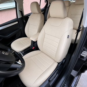 Fundas de Asiento Personalizadas para Automóviles Skoda Octavia 2013-2023 y Skoda <span class=keywords><strong>Yeti</strong></span> 2013-2017, 5 Plazas, Cuero Nappa, Cobertura Total - Product Image 1