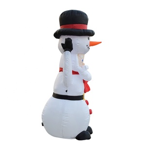 Papá Noel inflable de pie para interiores y exteriores vestido con ropa de muñeco de nieve para decoración navideña - Product Image 5