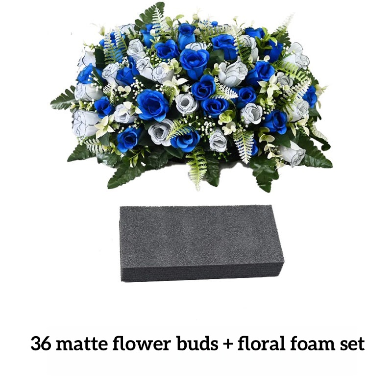 Set de arcilla floral blanca y azul