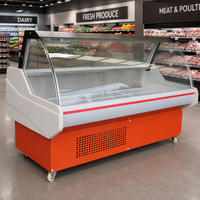 Vitrine Réfrigérée Commerciale pour Viande Fraîche de Supermarché, Réfrigérateur à Porte Vitrée, Vitrine Réfrigérée Ouverte pour Charcuterie