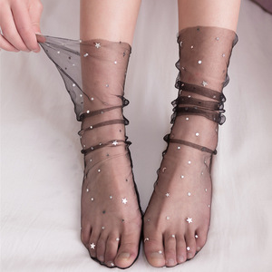 Più nuovo di Estate Delle Donne Dei Bambini di Scintillio Stella Morbido Della Maglia Pura Ragazza Elastico Sottile Tulle Trasparente Visibile <span class=keywords><strong>Calze</strong></span> Calzini - Product Image 4
