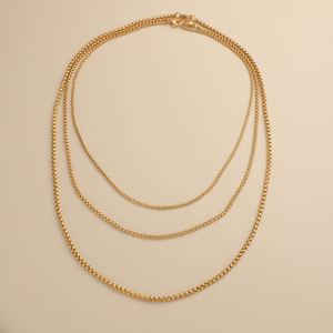 Collane Hip Hop in Acciaio Inossidabile con Catena a Perle Quadrate, Placcate in Oro, 45 <span class=keywords><strong>cm</strong></span> 50 <span class=keywords><strong>cm</strong></span> <span class=keywords><strong>60</strong></span> <span class=keywords><strong>cm</strong></span>, Ideali come Regalo - Product Image 5