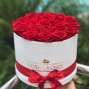 Scatola di imballaggio regalo con cappello di forma rotonda personalizzata di lusso per fiori - Product Image 4