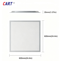 Plafonnier LED encastré 2x2 36W 130LM/W de haute qualité, haute efficacité, CCT dimmable, lumière plate noire