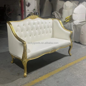 Nuevo Sofá de Boda JJ240077 en Oro Blanco, Sofá de 2 Plazas para Escenario de Boda, Elegante Conjunto de Sofás para Recepción de Boda, Sofá Nupcial - Product Image 1