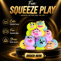 Jouet gonflable anti-stress interchangeable en TPR souple, à visage de chien, à changement de visage et à récupération lente, pour les 14 ans et plus