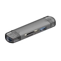 Lecteur de carte mémoire portable mini TF SD, adaptateur OTG, clé USB, lecteur flash, tout-en-un, alliage d'aluminium, USB 6 en 1, USB 3.0, type C, micro