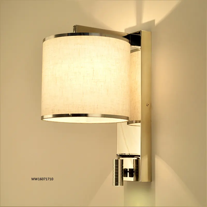 Прикроватная стальная настенная лампа для чтения со светодиодными лампами для чтения, прямоугольная тканевая лампа с USB-зарядкой для гостиничных комнат, для стен