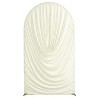 Rideau de fond élégant et moderne en soie de lait drapé élastique pour la décoration de l'entrée de la cérémonie de mariage ou de la fête
