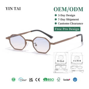 Vintage Metal Sunglasses Unisex Small Frame Fashion Eyewear Nylon Lens Custom Logo Wholesale