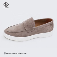 Fabricant de chaussures LANCI OEM, mocassins sur mesure pour hommes, chaussures de créateur, chaussures en daim de luxe pour hommes, style slip-on, chaussures plates, mocassins