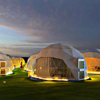Kit de tente géodésique isolée pour hôtel-resort, idéal pour le glamping