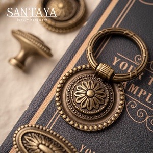 Santaya <strong>Antique</strong> Brass Kitchen Cabinet Handle European <strong>Style</strong> Vintage Luxury Bronze Pull Furniture Wardrobe <strong>Drawer</strong> <strong>Knob</strong> - Product Image 4