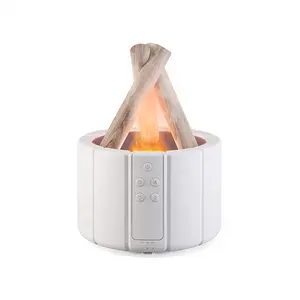 七彩灯超声波冷雾香薰精油分散剂台式家用篝火加湿器3D火焰芳香扩散器