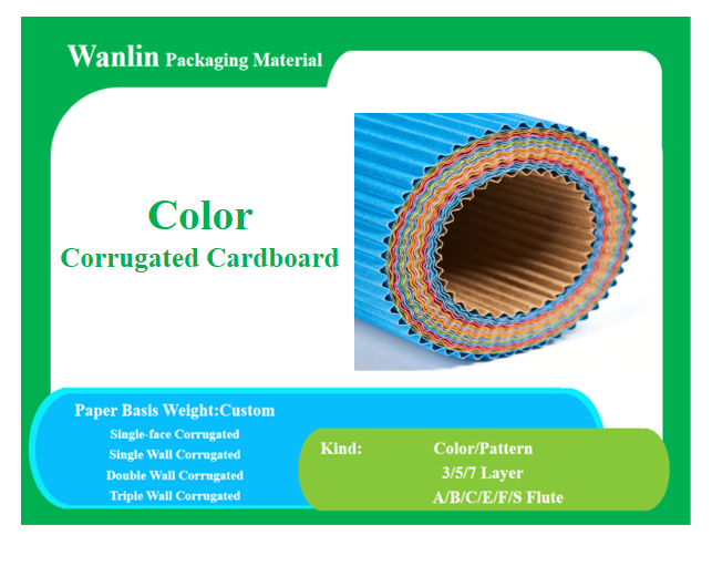 7 Layer Colored Corrugated Cardboard Sheets for Wrapping Boxes Making