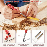 Outil de marquage pour le travail du bois, stylo mécanique magnétique pour trous profonds, outil de construction pour charpentier, crayon automatique avec mines de rechange