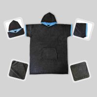 Albornoz de Microfibra Personalizado con Logotipo, Poncho de Playa con Capucha para Surf, Talla Única