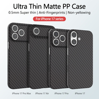 Coque de téléphone portable fine en fibre de carbone de qualité militaire 2025 avec protection antichute pour iPhone 17 Pro Max, coque rigide antichute avec protection de l'appareil photo