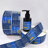 Étiquettes autocollantes personnalisées en vinyle blanc imperméable pour flacons pompe cosmétiques, rouleaux d'étiquettes pour distributeurs de lotion corporelle, autocollants d'emballage