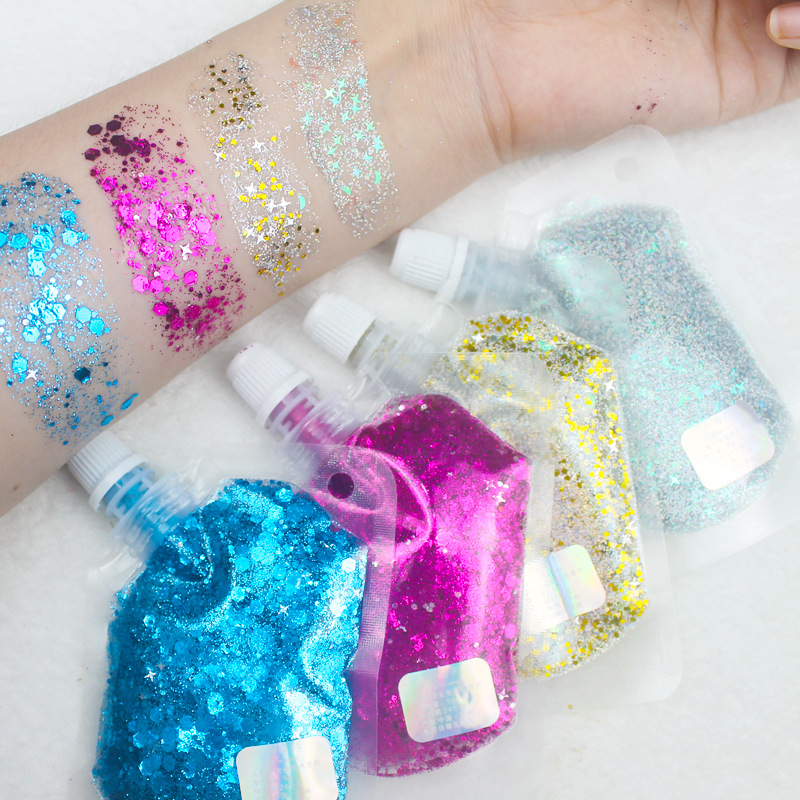 16 Color Chunky Chameleon Glitter Gel for Face Hair Body Eyeshadow & Lipstick Multifunctional Body Glitter
