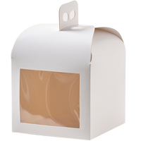 Boîte à gâteau en carton personnalisée avec poignées, boîte d'emballage pliable pour gâteau avec fenêtre