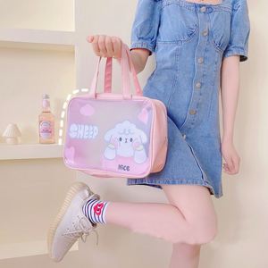 Sac de toilette portable imperméable en PVC de grande capacité avec fermeture à glissière, sac de rangement pour cosmétiques tendance - Product Image 2