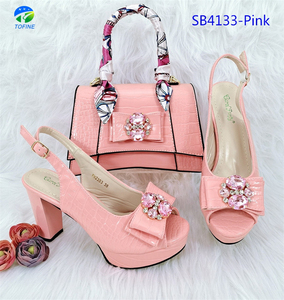 Scarpe 2024 <span class=keywords><strong>Chic</strong></span> e set di borse con tacco alto con plateau che abbinano borsa di alta qualità per signora - Product Image 4