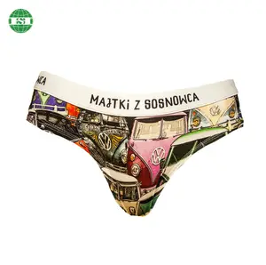 Personalized graphic women undies panties Classic car patterns spandex underwear briefs for female