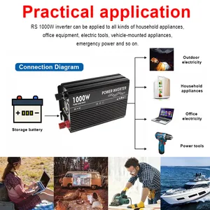 KOSUN Solar Power Inverter 1000W 1KW DC 12V/24V To AC 110V/120V/127V/220V/230V