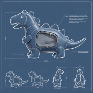 Tùy chỉnh Túi ITA khủng long được thiết kế riêng của bạn với cửa sổ trong suốt và túi xách ITA in hình không đều - Product Image 4