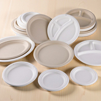 Platos Redondos de Bagazo Compostables Ecológicos en Oferta, Platos Desechables para Alimentos al por Mayor, Admite Tamaños Personalizados y Varias Formas