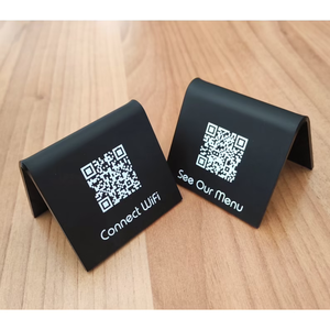 Supports de menu miniatures écologiques modernes en acrylique, présentoirs de table autonomes et présentoirs de prix, taille et couleur personnalisables - Product Image 1