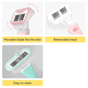 5 Blades Recycled Plastic and Rubber Handle Female Lady Women <b>Razor</b> - Product Image 3
